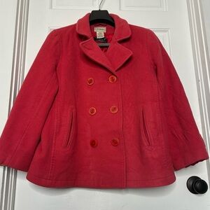 Vintage L.L. Bean Bellandi Pink Peacoat Wool Blend Thinsulate Jacket 18-Petite